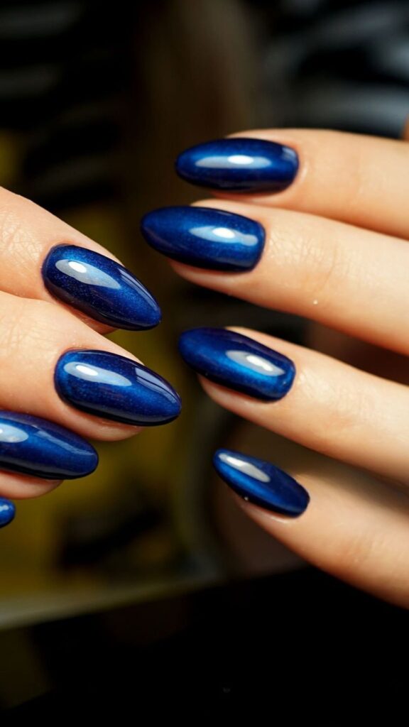 Electric Blue Cat Eye Nails
