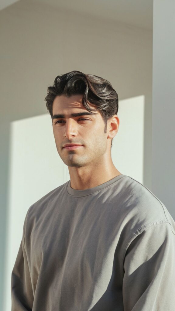 The Wavy Center Part Hairstyle for Men